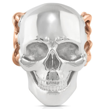 14k Two Tone Gold Skull Ring